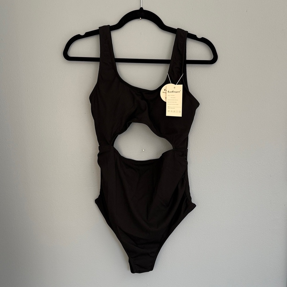 EastElegant Maternity Cutout Ribbed One Piece Bathing Suit NWT Size Medium